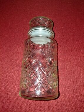 Clear Glass Diamond-Cut Planters Peanut Jar.